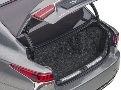Lexus LS500h Manganese Luster Gray Metallic with Crimson and Black Interior 1/18 Model Car by Autoart-DiecastModeler.com