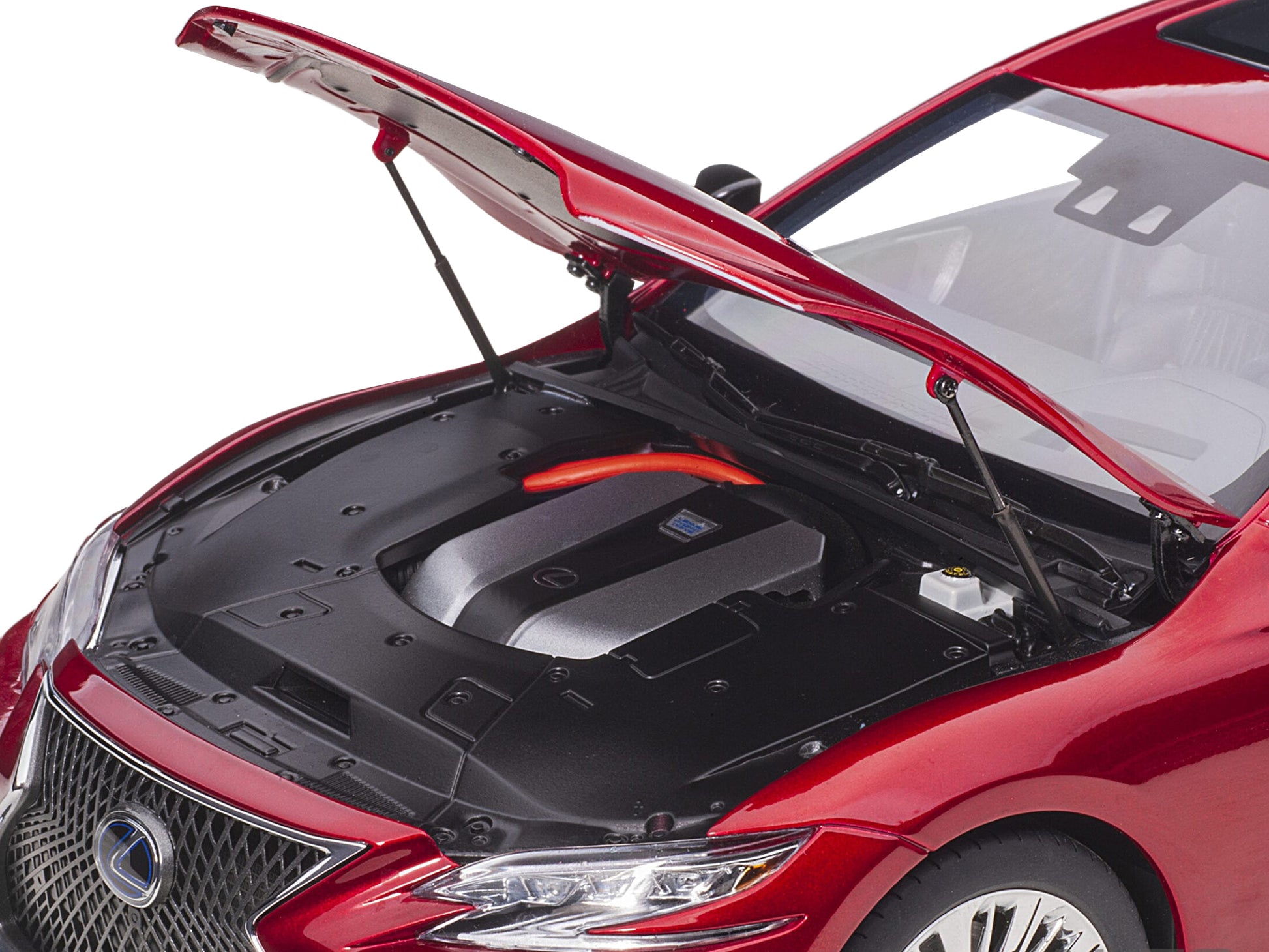 Lexus LS500h Morello Red Metallic with Chrome Wheels 1/18 Model Car by Autoart-DiecastModeler.com