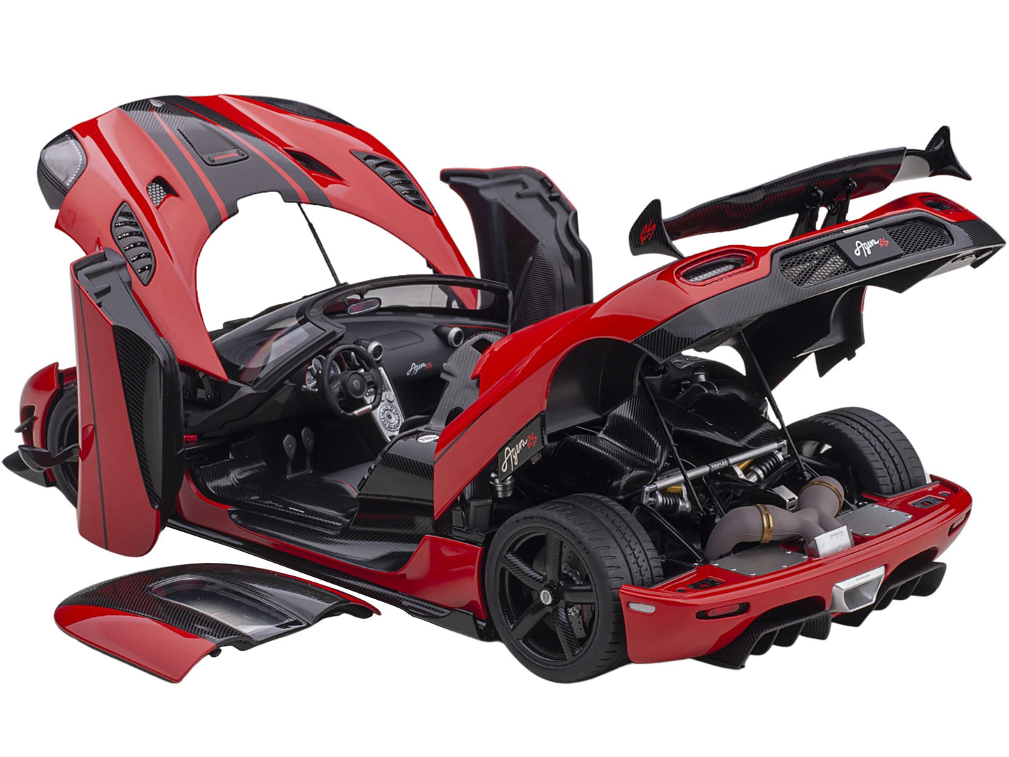 Koenigsegg Agera RS Chili Red with Black Accents 1/18  Model Car by Autoart-DiecastModeler.com