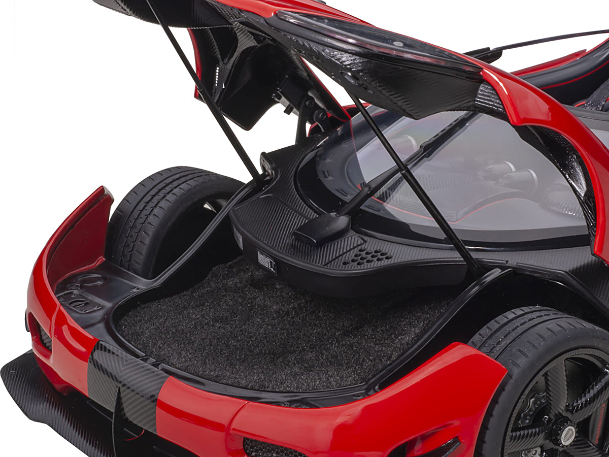 Koenigsegg Agera RS Chili Red with Black Accents 1/18  Model Car by Autoart-DiecastModeler.com