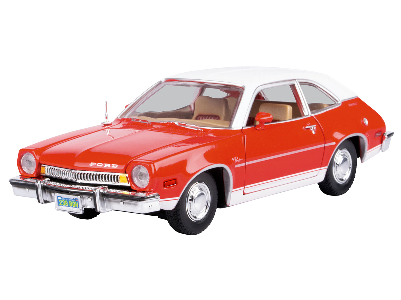 1974 Ford Pinto Orange with White Top "Forgotten Classics" Series 1/24 Diecast Model Car by Motormax-DiecastModeler.com