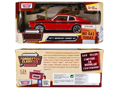 1971 Mercury Comet GT Red with Black Stripes "Forgotten Classics" Series 1/24 Diecast Model Car by Motormax