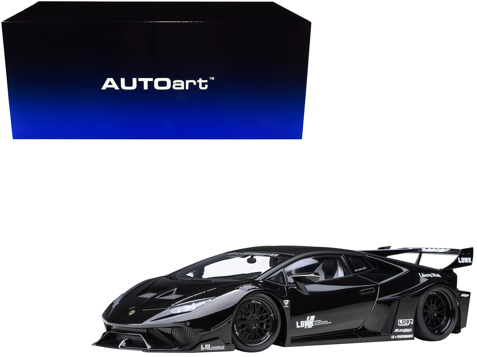 Lamborghini Huracan GT "LB-Silhouette Works" Black 1/18 Model Car by Autoart-DiecastModeler.com