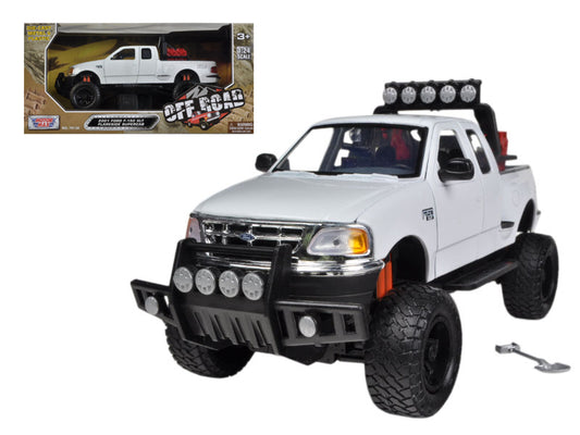2001 Ford F-150 XLT Flareside Supercab Off-Road Pickup Truck White 1/24 Diecast Model Car by Motormax-DiecastModeler.com