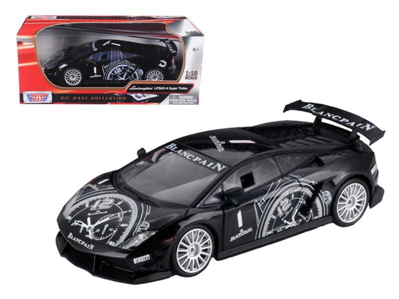 Lamborghini Gallardo LP560-4 Super Trofeo Black 1/18 Diecast Model Car by Motormax-DiecastModeler.com
