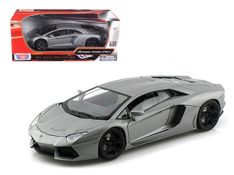 Lamborghini Aventador LP700-4 Gray Metallic 1/18 Diecast Model Car by Motormax-DiecastModeler.com