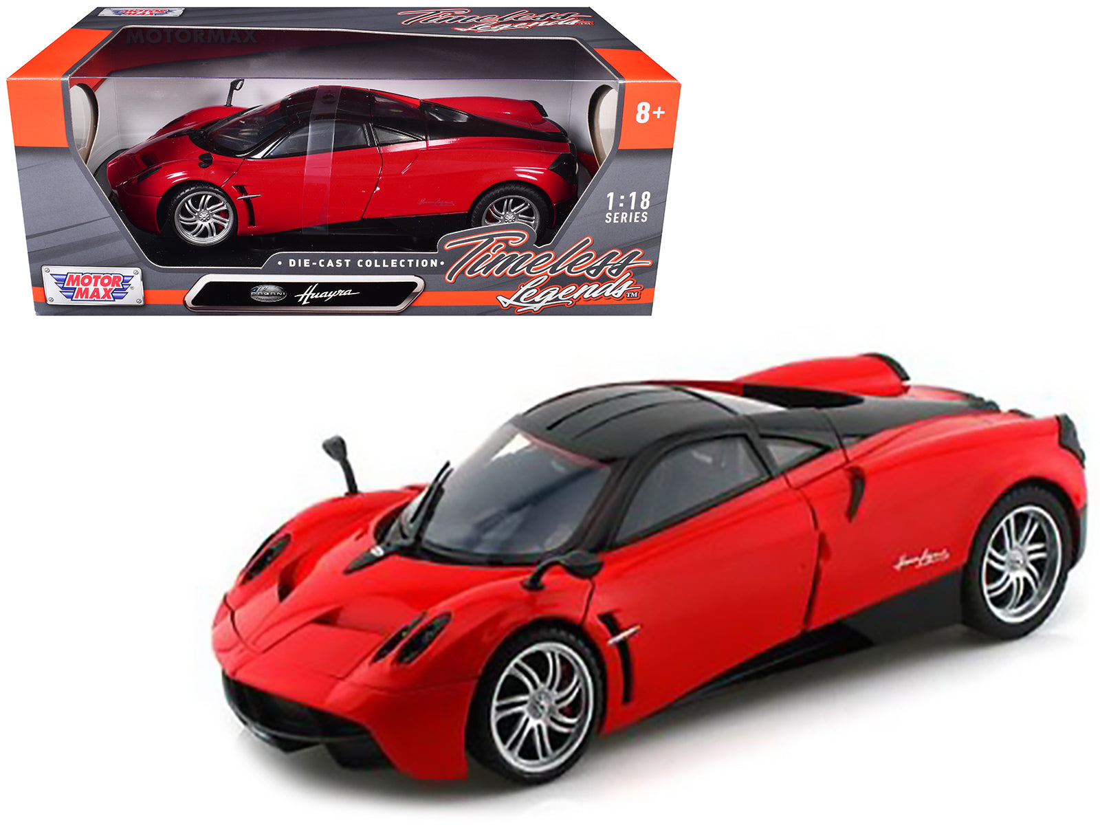 Pagani Huayra Red 1/18 Diecast Car Model by Motormax-DiecastModeler.com