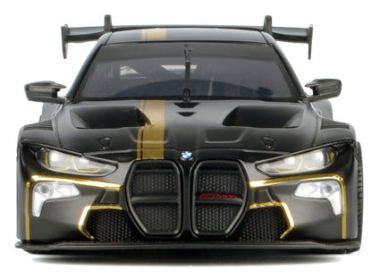 BMW M4 GT3 Matt Black with Gold Stripes "Midnight Eclipse" Series 1/24 Diecast Model Car by Motormax