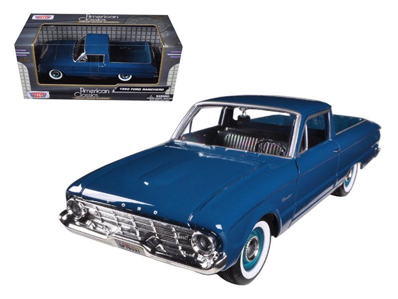 1960 Ford Falcon Ranchero Pickup Blue 1/24 Diecast Model Car by Motormax-DiecastModeler.com