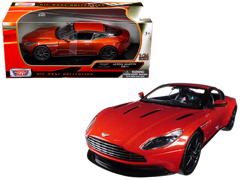 Aston Martin DB11 Copper Orange 1/24 Diecast Model Car by Motormax-DiecastModeler.com