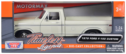 1979 Ford F-150 Pickup Truck White 1/24 Diecast Model Car by Motormax-DiecastModeler.com