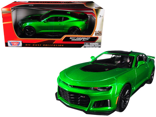 2017 Chevrolet Camaro ZL1 Metallic Green 1/24 Diecast Car Model by Motormax-DiecastModeler.com