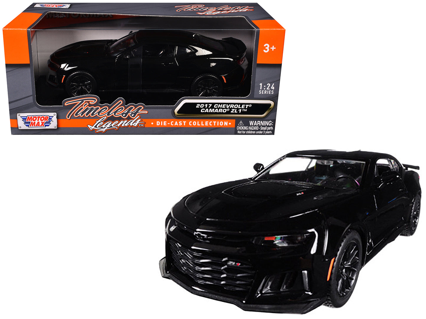 2017 Chevrolet Camaro ZL1 Black 1/24 Diecast Model Car by Motormax