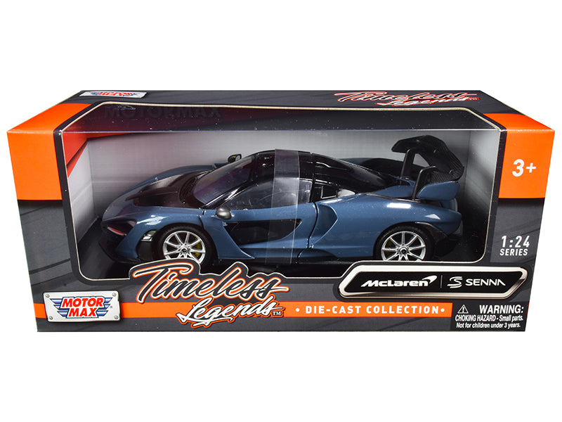 McLaren Senna Gray Metallic and Black "Timeless Legends" 1/24 Diecast Model Car by Motormax-DiecastModeler.com
