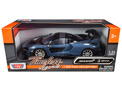 McLaren Senna Gray Metallic and Black "Timeless Legends" 1/24 Diecast Model Car by Motormax-DiecastModeler.com