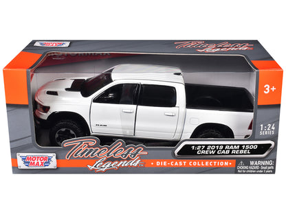 2019 RAM 1500 Rebel Crew Cab Pickup Truck White 1/24-1/27 Diecast Model Car by Motormax