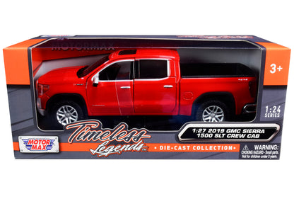 2019 GMC Sierra 1500 SLT Crew Cab Pickup Truck Red 1/24-1/27 Diecast Model Car by Motormax