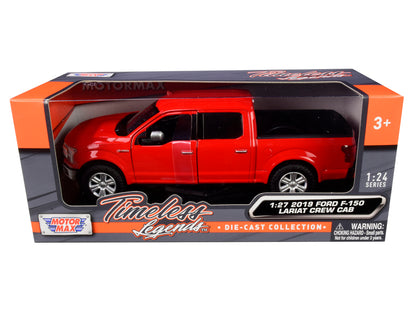 2019 Ford F-150 Lariat Crew Cab Pickup Truck Red 1/24-1/27 Diecast Model Car by Motormax-DiecastModeler.com