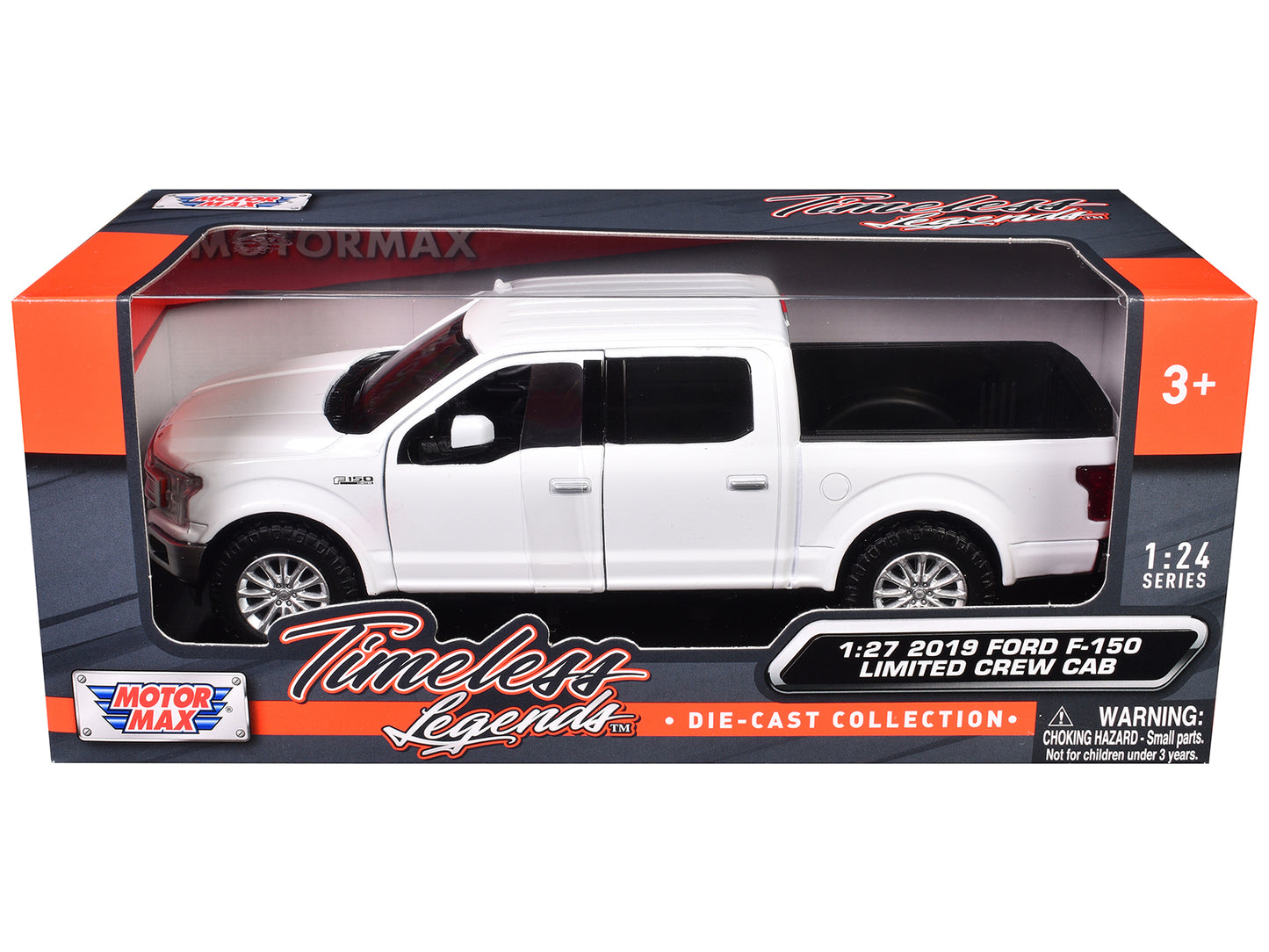 2019 Ford F-150 Limited Crew Cab Pickup Truck White 1/27 Diecast Model Car by Motormax-DiecastModeler.com