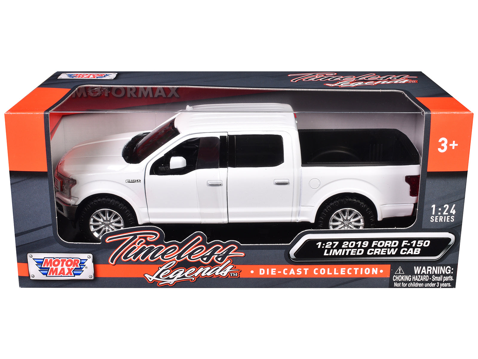 2019 Ford F-150 Limited Crew Cab Pickup Truck White 1/27 Diecast Model Car by Motormax-DiecastModeler.com