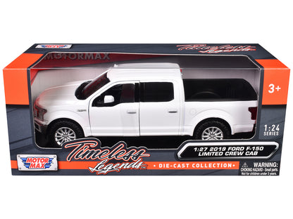 2019 Ford F-150 Limited Crew Cab Pickup Truck White 1/27 Diecast Model Car by Motormax-DiecastModeler.com