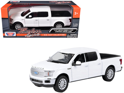 2019 Ford F-150 Limited Crew Cab Pickup Truck White 1/27 Diecast Model Car by Motormax-DiecastModeler.com