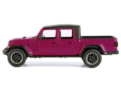 2021 Jeep Gladiator Overland Pickup Truck Purple with Matt Black Top 1/24 Diecast Model Car by Motormax-DiecastModeler.com