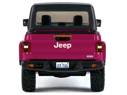 2021 Jeep Gladiator Overland Pickup Truck Purple with Matt Black Top 1/24 Diecast Model Car by Motormax-DiecastModeler.com
