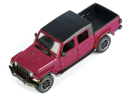 2021 Jeep Gladiator Overland Pickup Truck Purple with Matt Black Top 1/24 Diecast Model Car by Motormax-DiecastModeler.com
