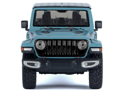 2021 Jeep Gladiator Rubicon (Closed Top) Pickup Truck Blue with Black Top 1/27 Diecast Model Car by Motormax-DiecastModeler.com