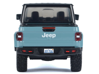 2021 Jeep Gladiator Rubicon (Closed Top) Pickup Truck Blue with Black Top 1/27 Diecast Model Car by Motormax-DiecastModeler.com