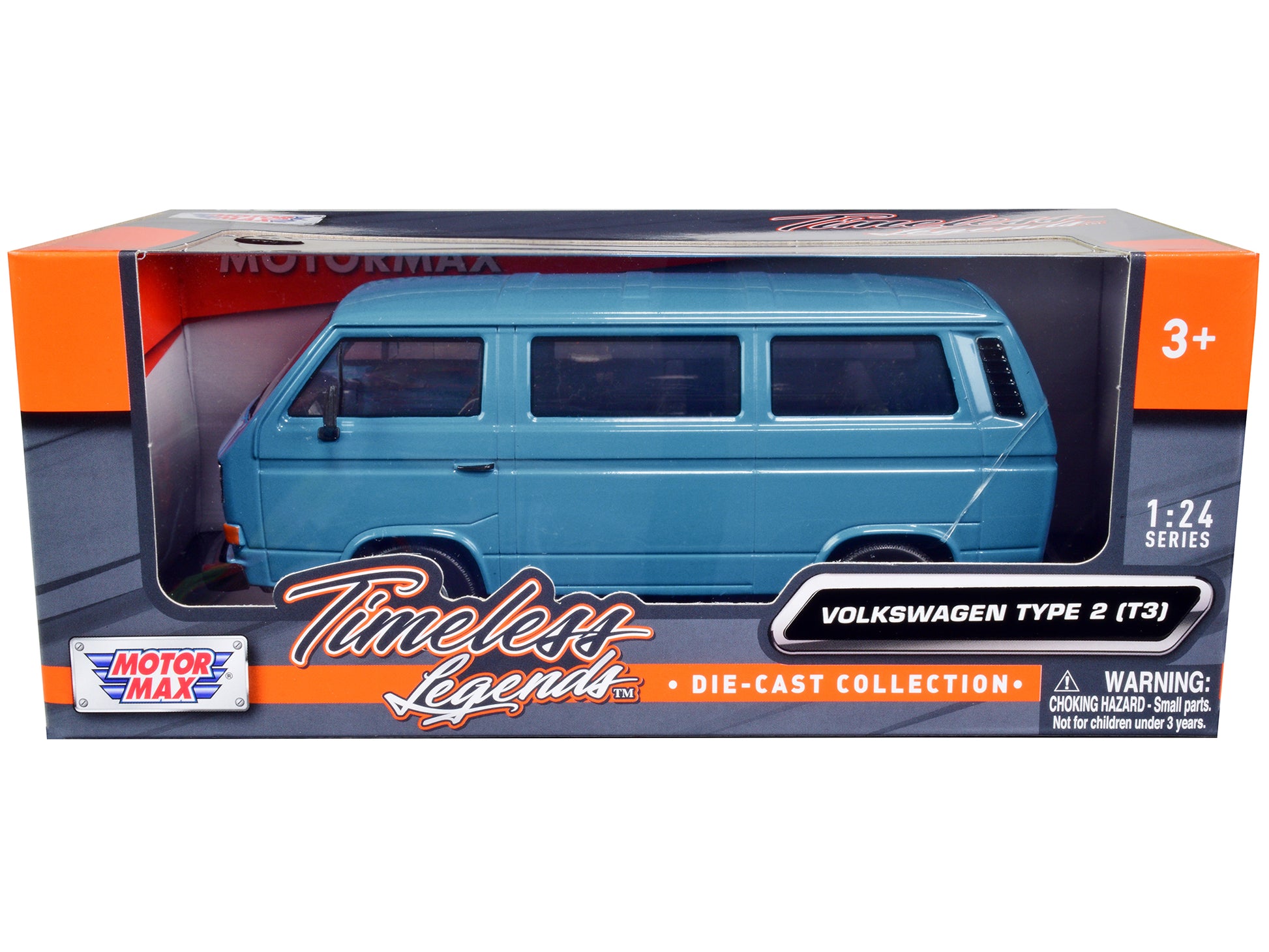 Volkswagen Type 2 (T3) Van Blue "Timeless Legends" Series 1/24 Diecast Model Car by Motormax-DiecastModeler.com