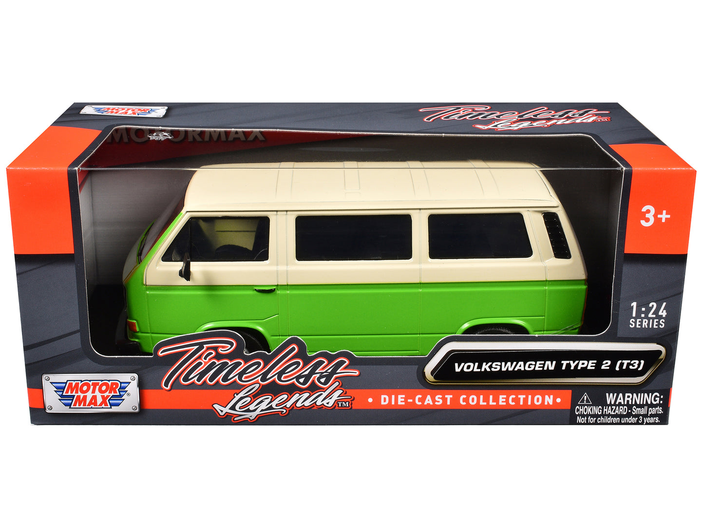 Volkswagen Type 2 (T3) Van Green and Beige "Timeless Legends" Series 1/24 Diecast Model Car by Motormax-DiecastModeler.com