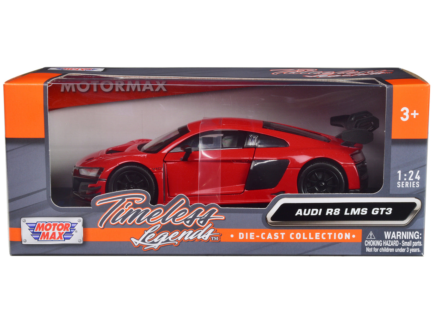Audi R8 LMS GT3 Red "Timeless Legends" Series 1/24 Diecast Car Model by Motormax-DiecastModeler.com
