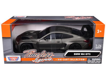 BMW M4 GT3 Matt Black "Timeless Legends" Series 1/24 Diecast Model Car by Motormax-DiecastModeler.com