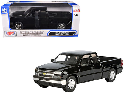 2006 Chevrolet Silverado 1500 Pickup Truck Black "Die-Cast Collection" Series 1/25 Diecast Model Car by Motormax-DiecastModeler.com