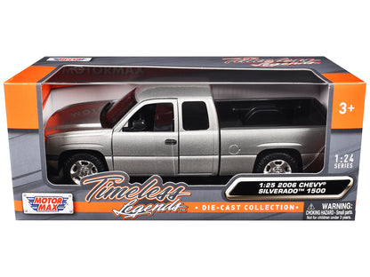 2006 Chevrolet Silverado 1500 Pickup Truck Gray Metallic "Timeless Legends" Series 1/25 Diecast Model Car by Motormax-DiecastModeler.com