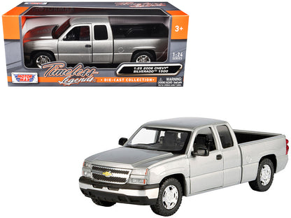 2006 Chevrolet Silverado 1500 Pickup Truck Gray Metallic "Timeless Legends" Series 1/25 Diecast Model Car by Motormax-DiecastModeler.com
