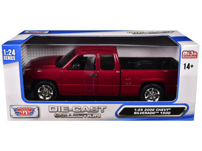 2006 Chevrolet Silverado 1500 Pickup Truck Red Metallic "Die-Cast Collection" Series 1/25 Diecast Model Car by Motormax-DiecastModeler.com