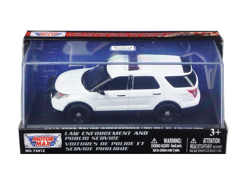 2015 Ford Police Interceptor Utility Plain White 1/43 Diecast Model Car by Motormax-DiecastModeler.com