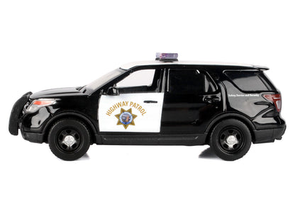 2015 Ford Police Interceptor Utility "California Highway Patrol" Black and White "Law Enforcement and Public Service" Series 1/43 Diecast Model Car by Motormax-DiecastModeler.com