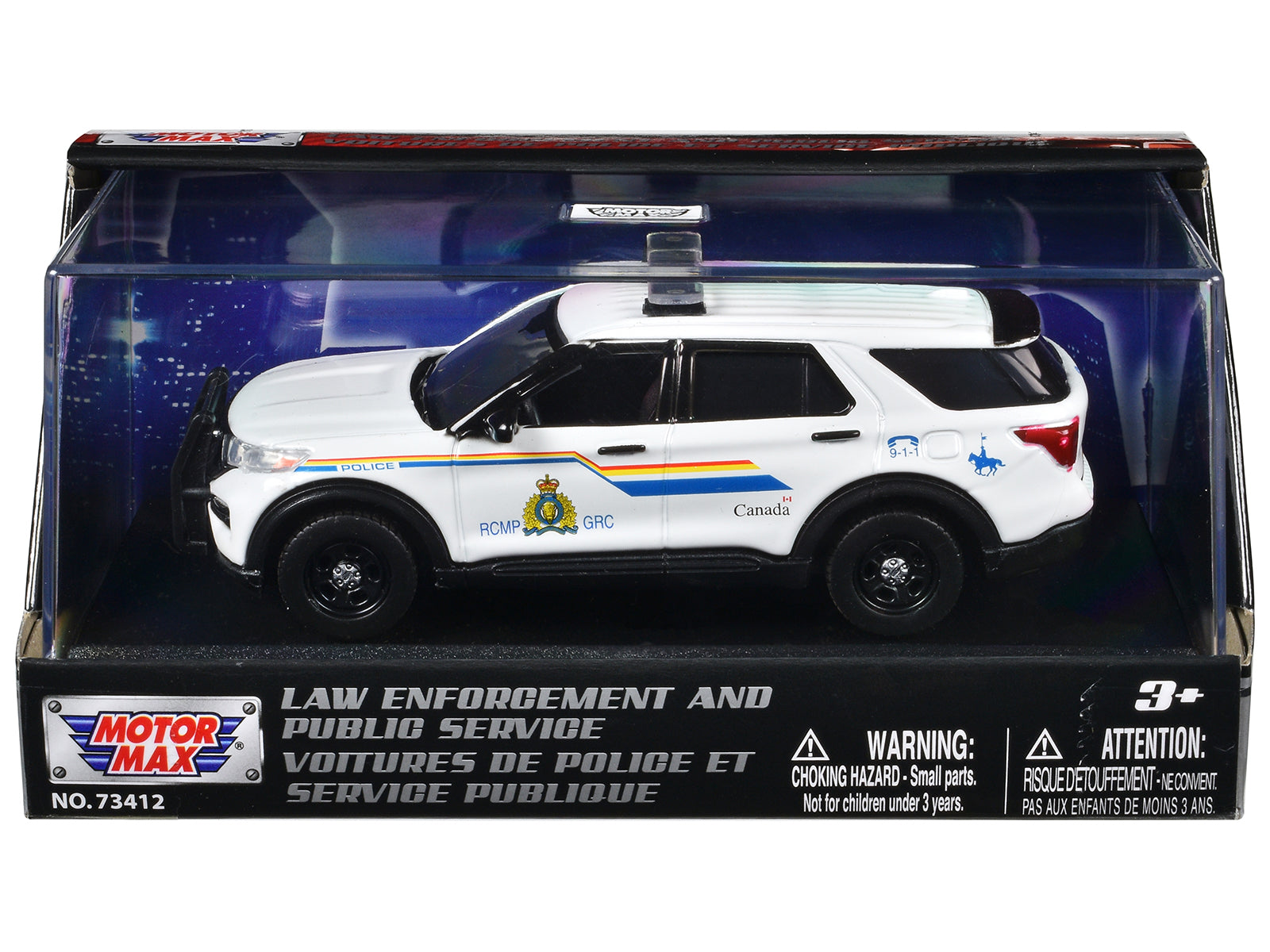2022 Ford Police Interceptor Utility "RCMP (Royal Canadian Mounted Police)" White "Law Enforcement and Public Service" Series 1/43 Diecast Model Car by Motormax-DiecastModeler.com