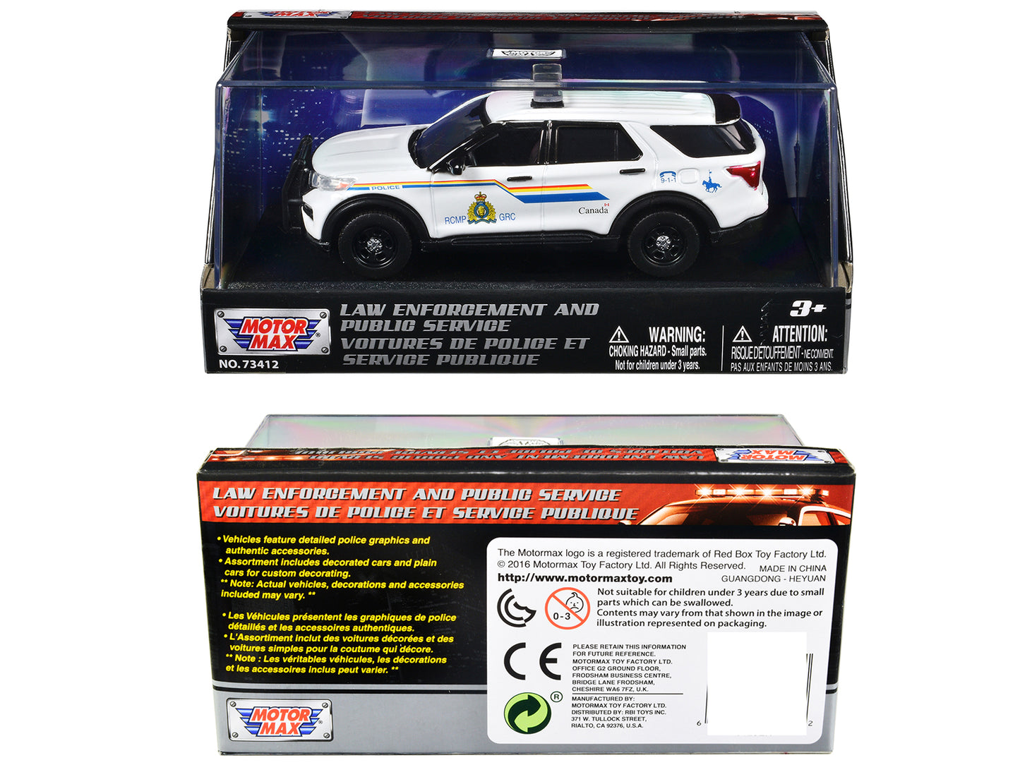 2022 Ford Police Interceptor Utility "RCMP (Royal Canadian Mounted Police)" White "Law Enforcement and Public Service" Series 1/43 Diecast Model Car by Motormax