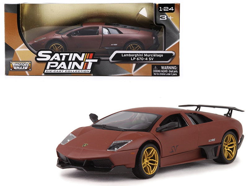 Lamborghini Murcielago LP 670-4 SV Matte Brown 1/24 Diecast Model Car by Motormax-DiecastModeler.com