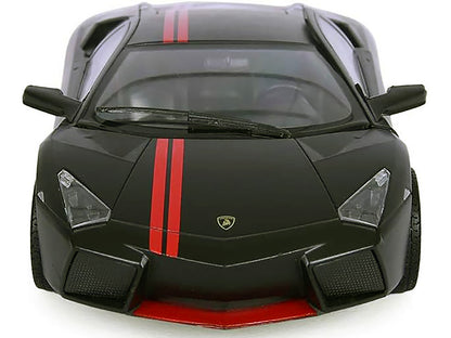 Lamborghini Reventon Matt Black with Red Stripes "Satin Paint" Series 1/24 Diecast Model Car by Motormax-DiecastModeler.com