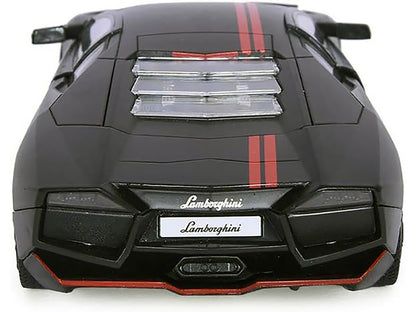 Lamborghini Reventon Matt Black with Red Stripes "Satin Paint" Series 1/24 Diecast Model Car by Motormax-DiecastModeler.com