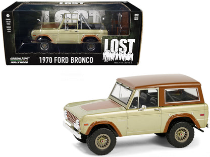 1970 Ford Bronco Gold Metallic with Brown Hood and Top  "Lost" (2004-2010) TV Series "Hollywood" Series 20 1/24 Diecast Model Car by Greenlight-DiecastModeler.com