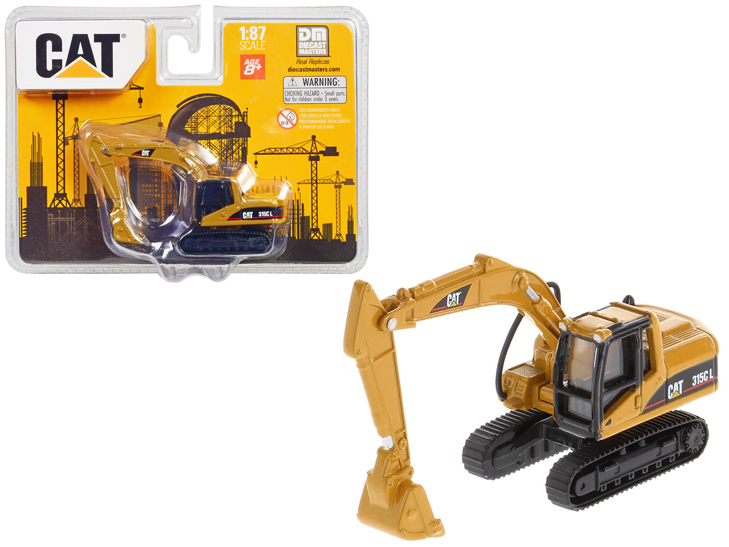 CAT Caterpillar 315C L Hydraulic Excavator Yellow 1/87 (HO) Diecast Model by Diecast Masters-DiecastModeler.com