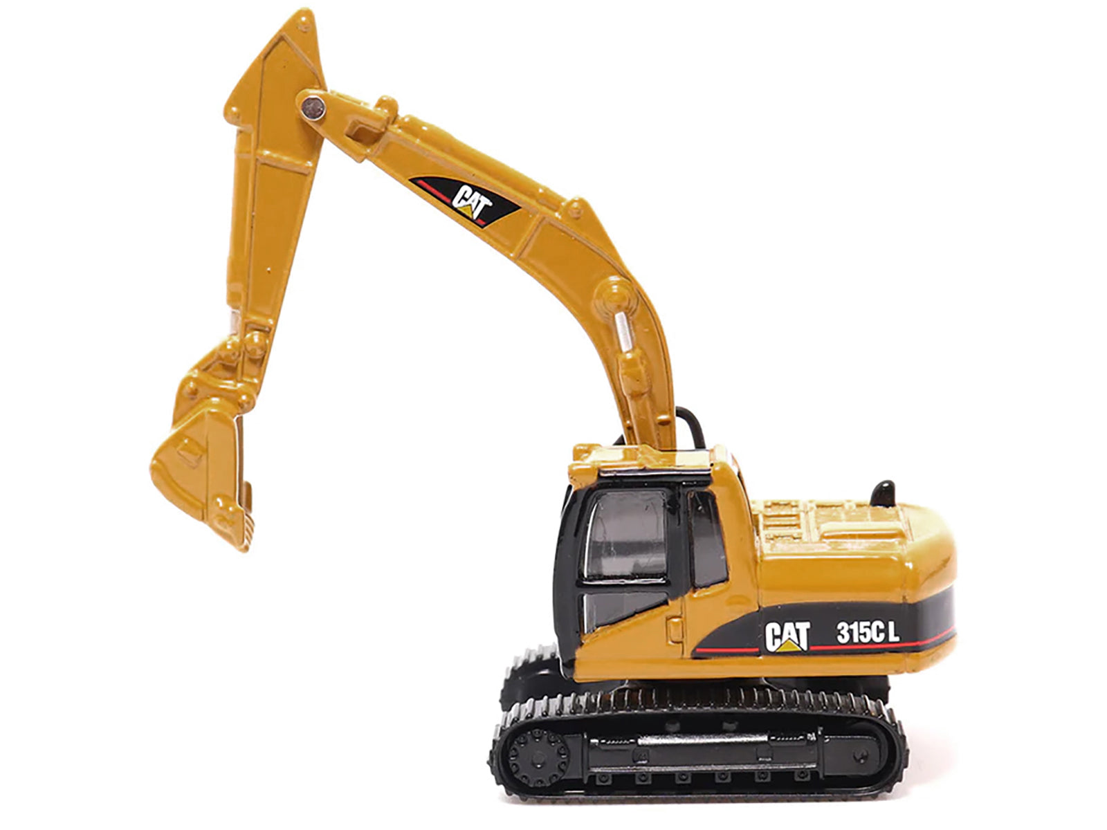 CAT Caterpillar CT660 Day Cab Tractor Blue Metallic with Lowboy Trailer and CAT 315C L Hydraulic Excavator Yellow 1/87 (HO) Diecast Model by Diecast Masters-DiecastModeler.com