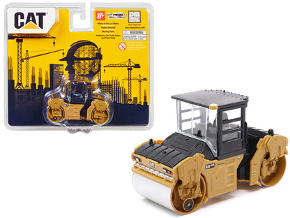 CAT Caterpillar CB-13 Tandem Vibratory Roller with Cab Yellow and Black 1/64 Diecast Model by Diecast Masters-DiecastModeler.com
